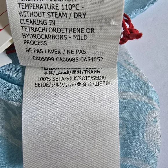 Alexander McQueen Skull Silk Scarf Blue - Picture 7 of 7